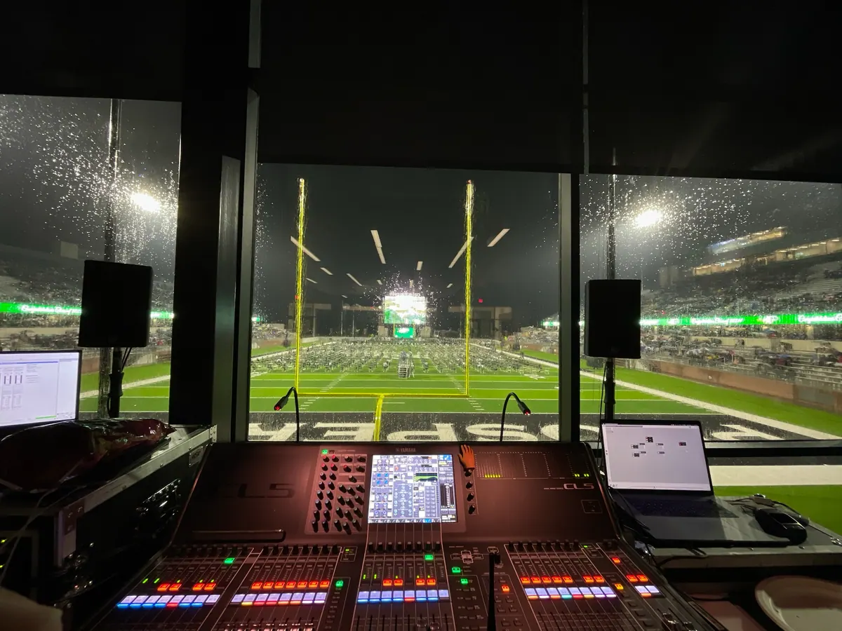 Front of house at an outdoor stadium