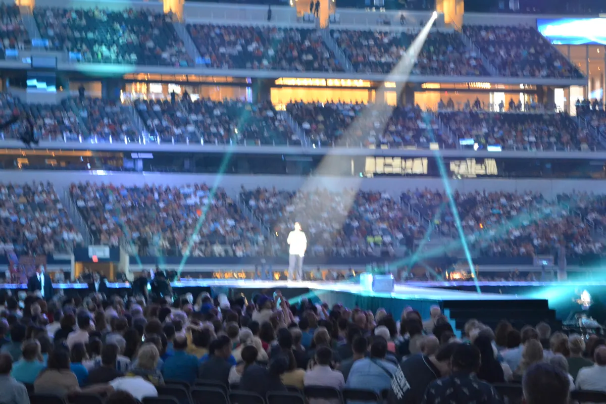 General session in front of a full lower bowl, AT&T Stadium
