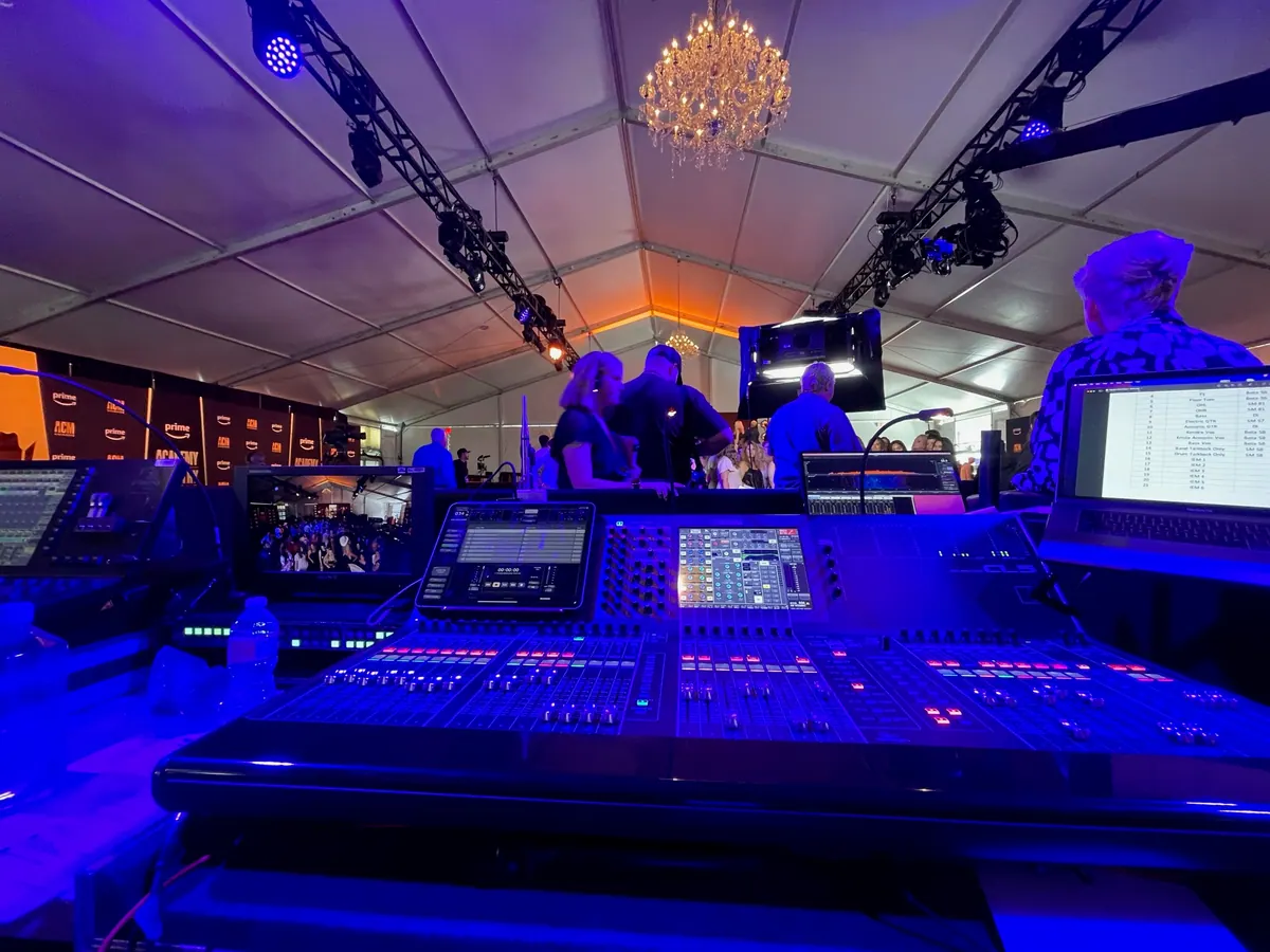 Front of house in a tent