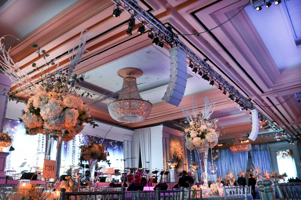 Ballroom gala with flown lighting