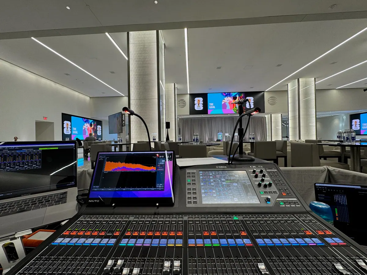 Console in a club lounge