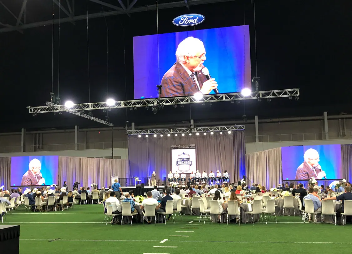 Luncheon program with IMAG screens, Ford Center at The Star