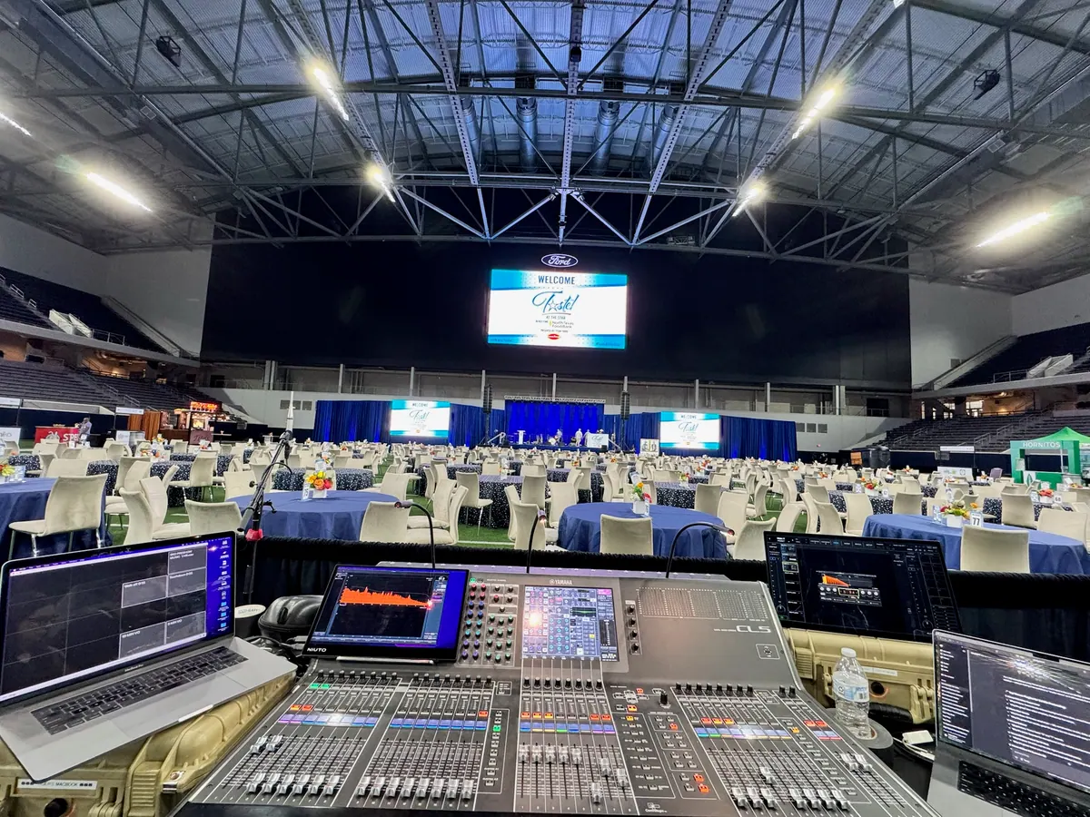 Front of house during a dinner program, Ford Center at The Star