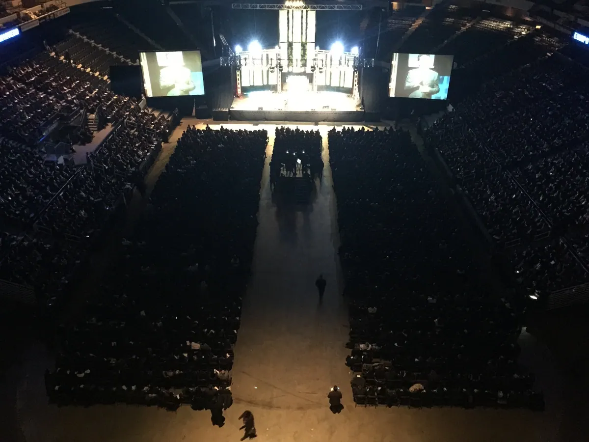 Arena show from the upper bowl