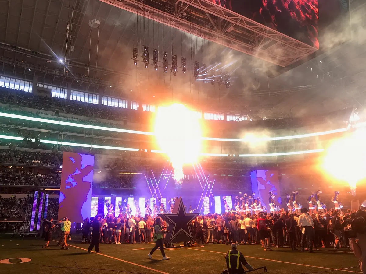 Pyro and LED at field level, AT&T Stadium